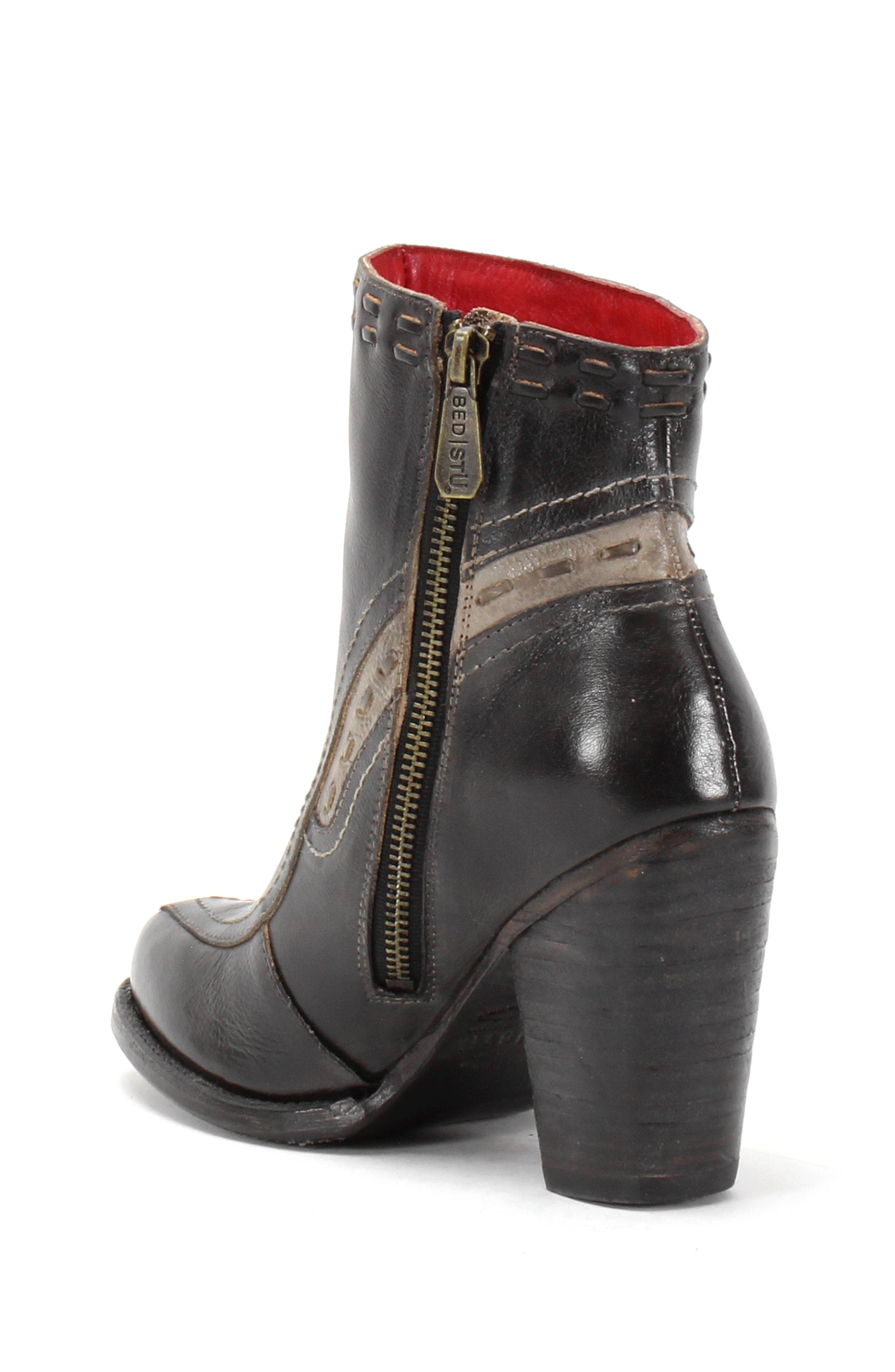 Bed Stu Yuno Heeled Bootie, Alternate, color, Black Icicle Rustic