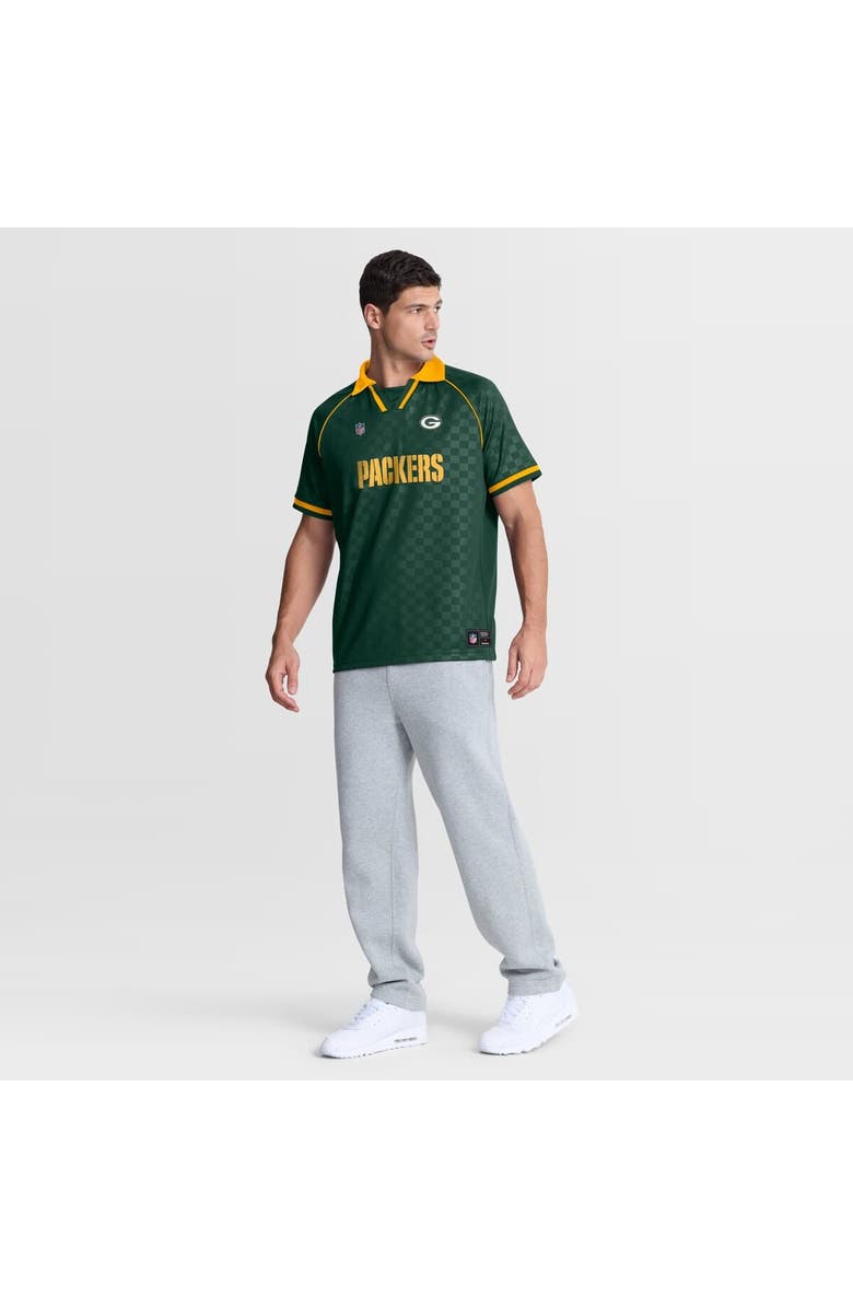 FANATICS Men's Fanatics Green/Gold Green Bay Packers Homerun Raglan V-Neck Polo, Alternate, color, Green