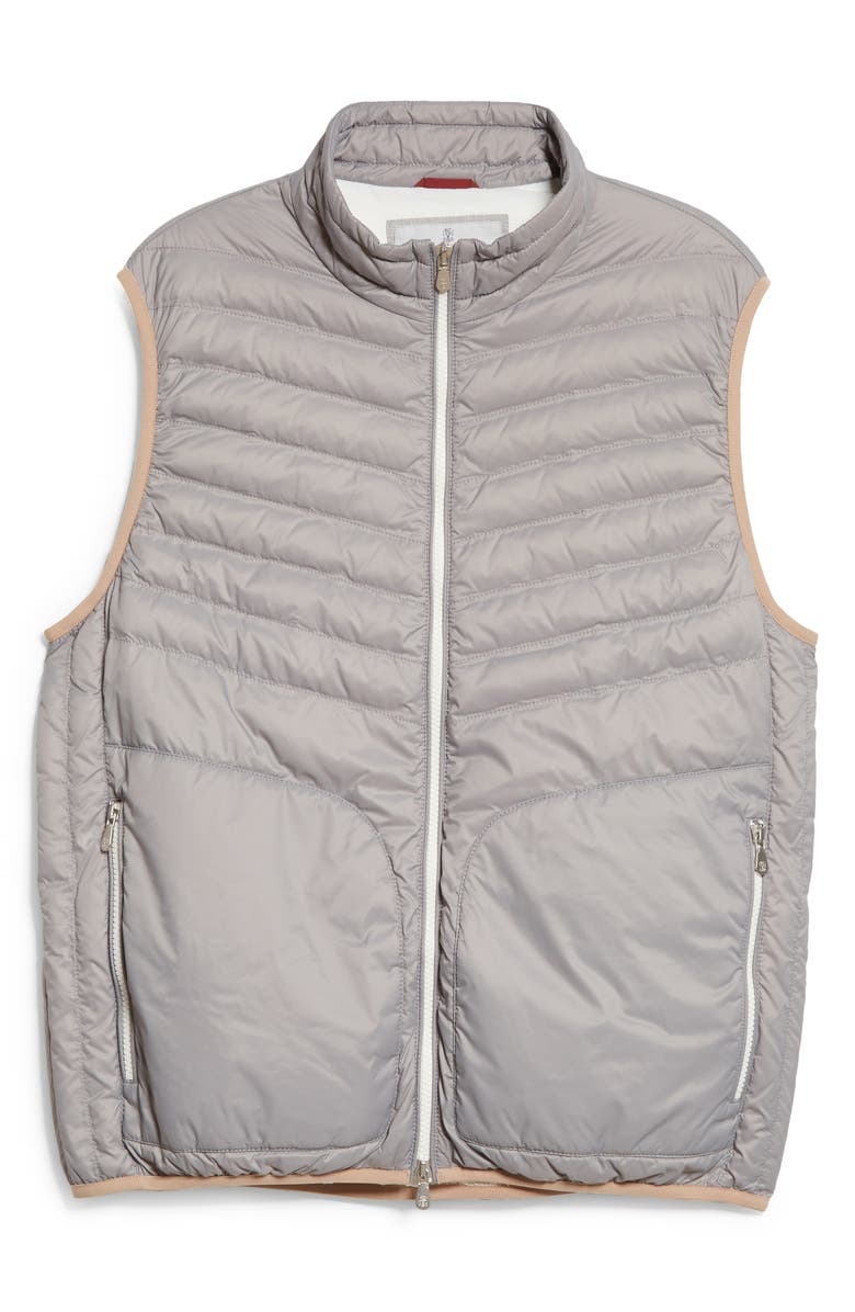 Brunello Cucinelli Quilted Down Vest, Alternate, color, Grey