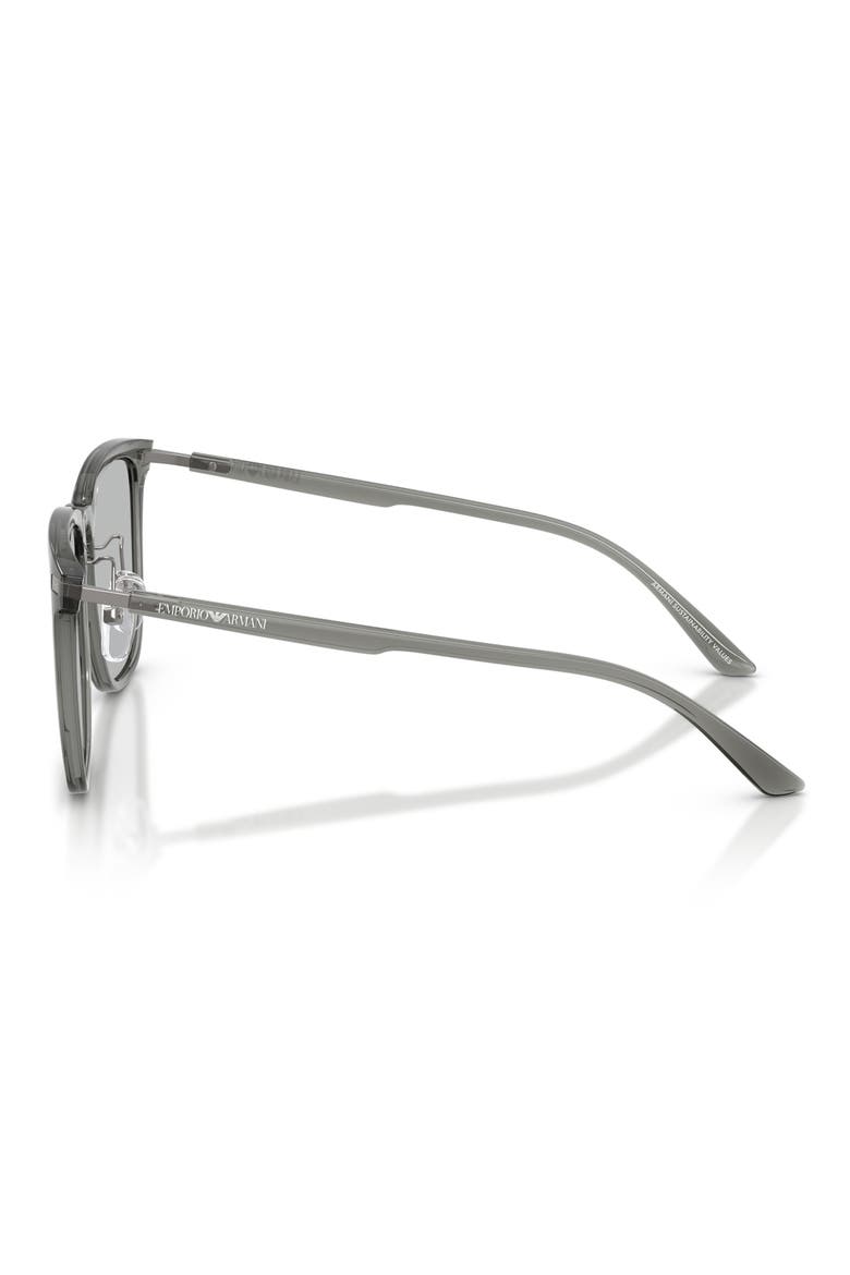 56mm Irregular Sunglasses, Alternate, color, SHINY GREY / LIGHT GREY
