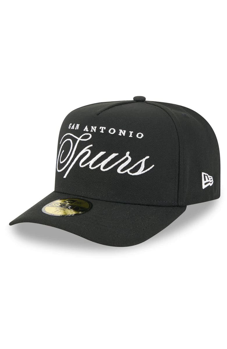 New Era Men's New Era Black San Antonio Spurs 2025 NBA Draft A-Frame 59FIFTY Fitted Hat, Alternate, color, Black