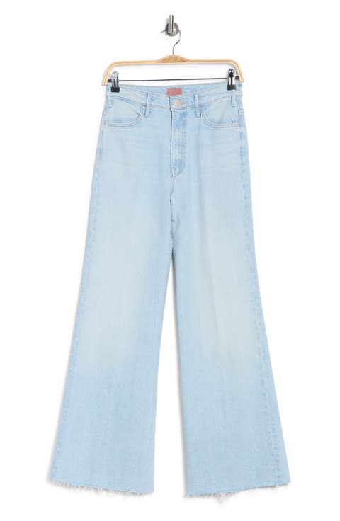 The Hustler Roller Skimp High Waist Frayed Wide Leg Jeans