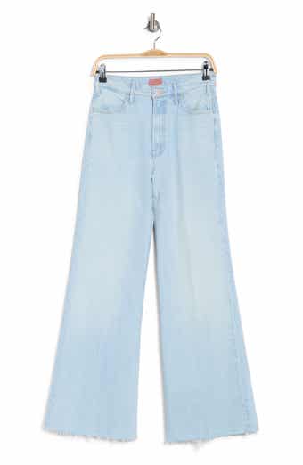 The Hustler Roller Skimp High Waist Frayed Wide Leg Jeans