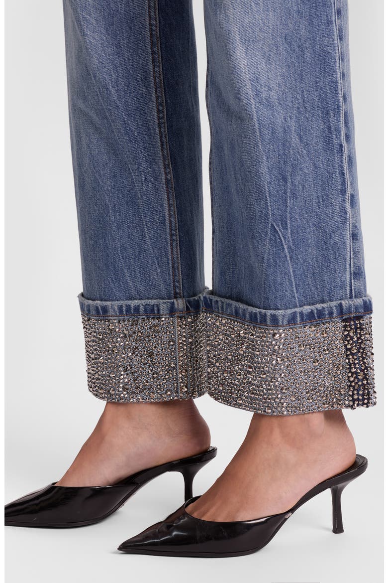 Chic Embellished Cuffed Ankle Jeans, Alternate, color, BROOKLYN BLUE