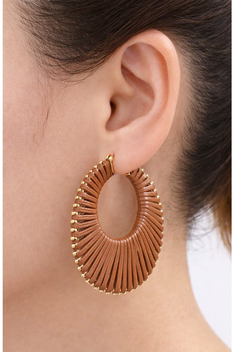 Raquel Wrapped Hoop Earrings, Alternate, color, GOLD