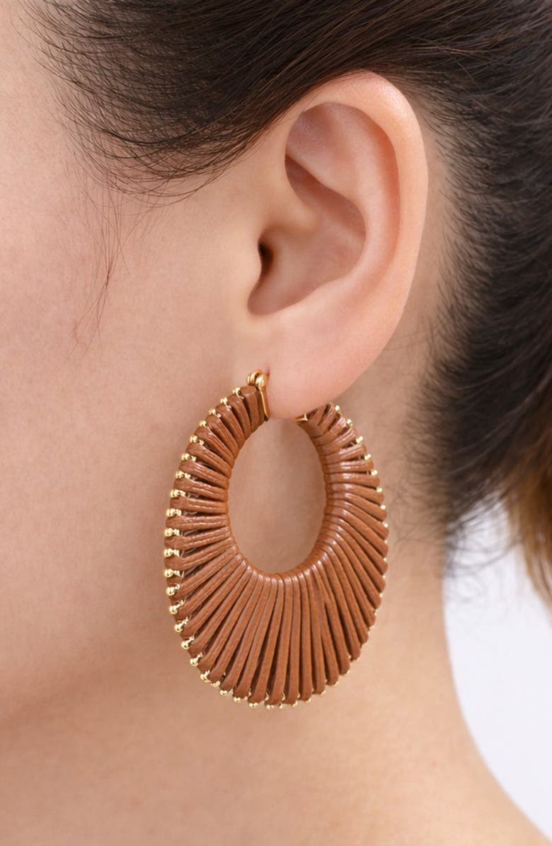 EYE CANDY LOS ANGELES Raquel Wrapped Hoop Earrings, Alternate, color, Gold