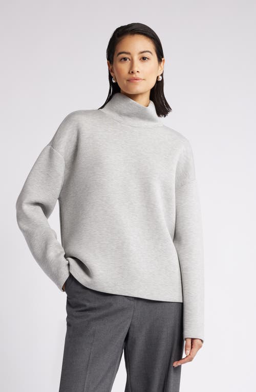 Nordstrom Scuba Knit Turtleneck Long Sleeve Top In Grey Heather