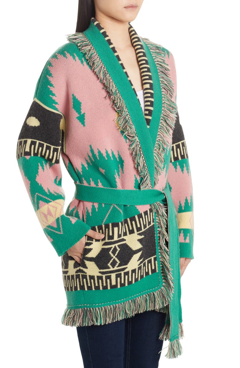 Alanui Icon Belted Oversize Cashmere Cardigan, Alternate, color,