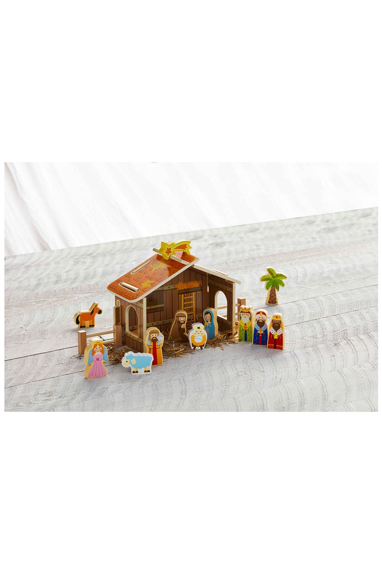 Wood Nativity Set, Alternate, color, TAN