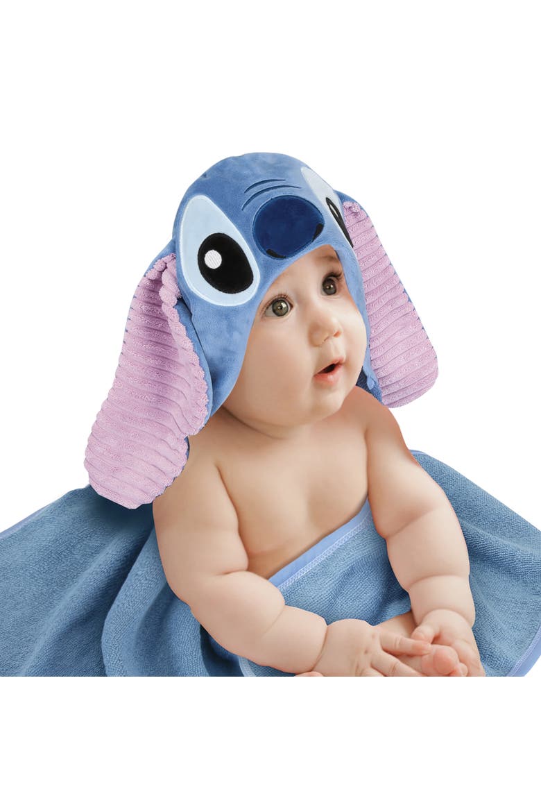 Disney Stitch Luxury Cotton Terry Hooded Baby Bath Towel, Main, color, Blue