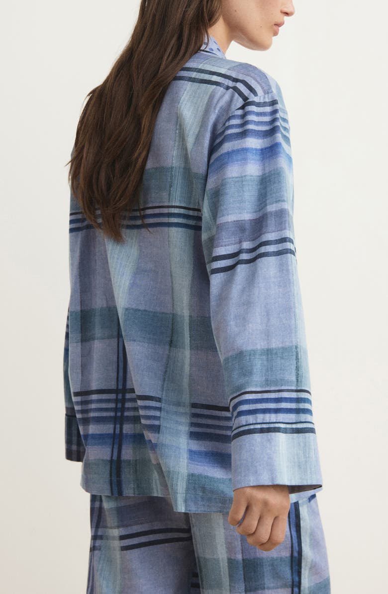 MANGO Mixed Print Cotton Pajama Top, Alternate, color, Ink Blue