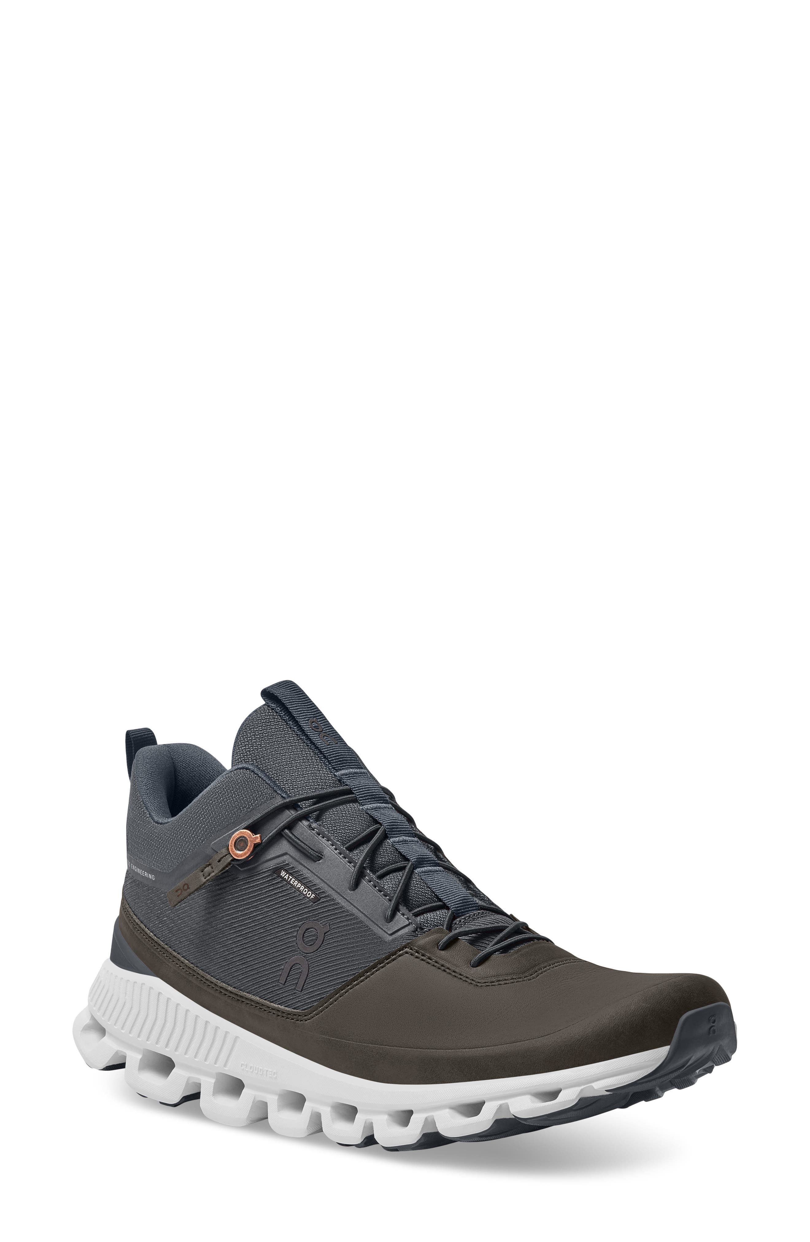 Cloud High Waterproof Sneaker, Main, color, INK/ BROWN
