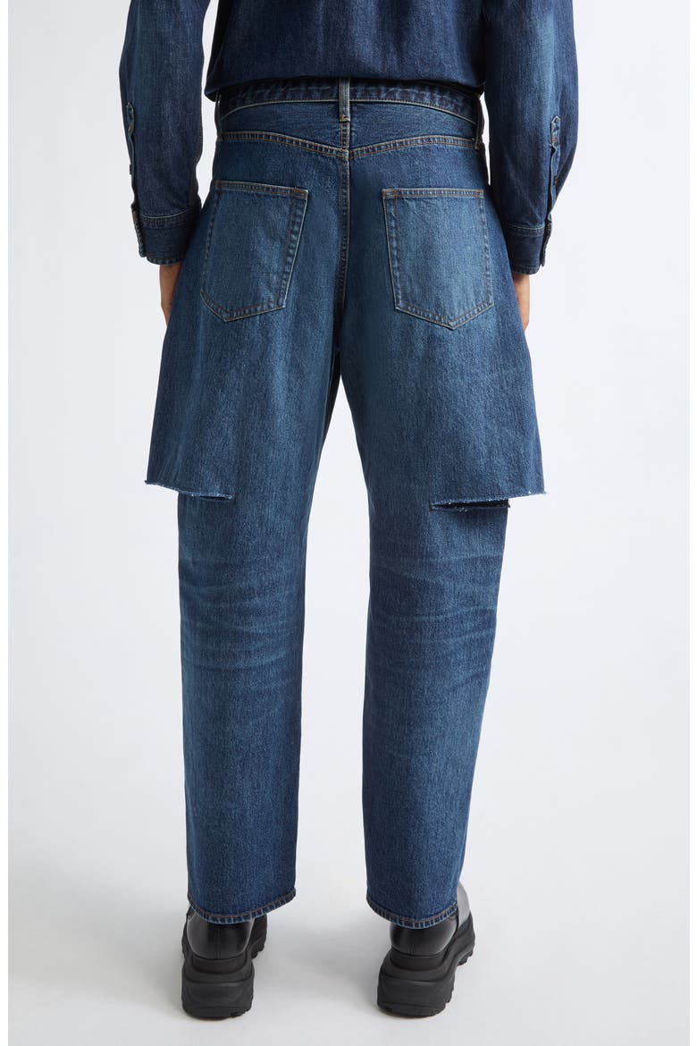 Sliced Belted Denim Jeans, Alternate, color, BLUE