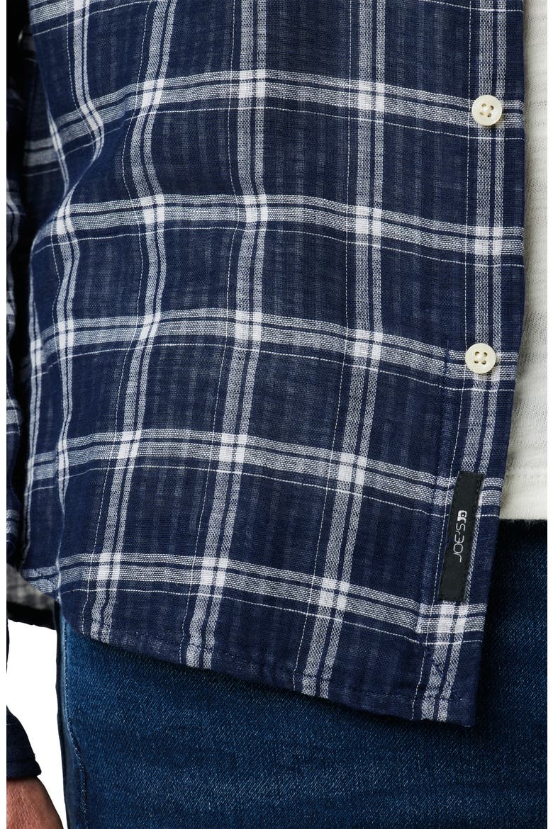 Oliver Plaid Double Face Cotton Button-Up Shirt, Alternate, color, TRUE NAVY PLAID