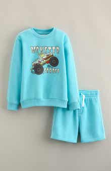 Kids' Piped Graphic Sweatshirt & Shorts Set