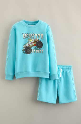 Kids' Piped Graphic Sweatshirt & Shorts Set