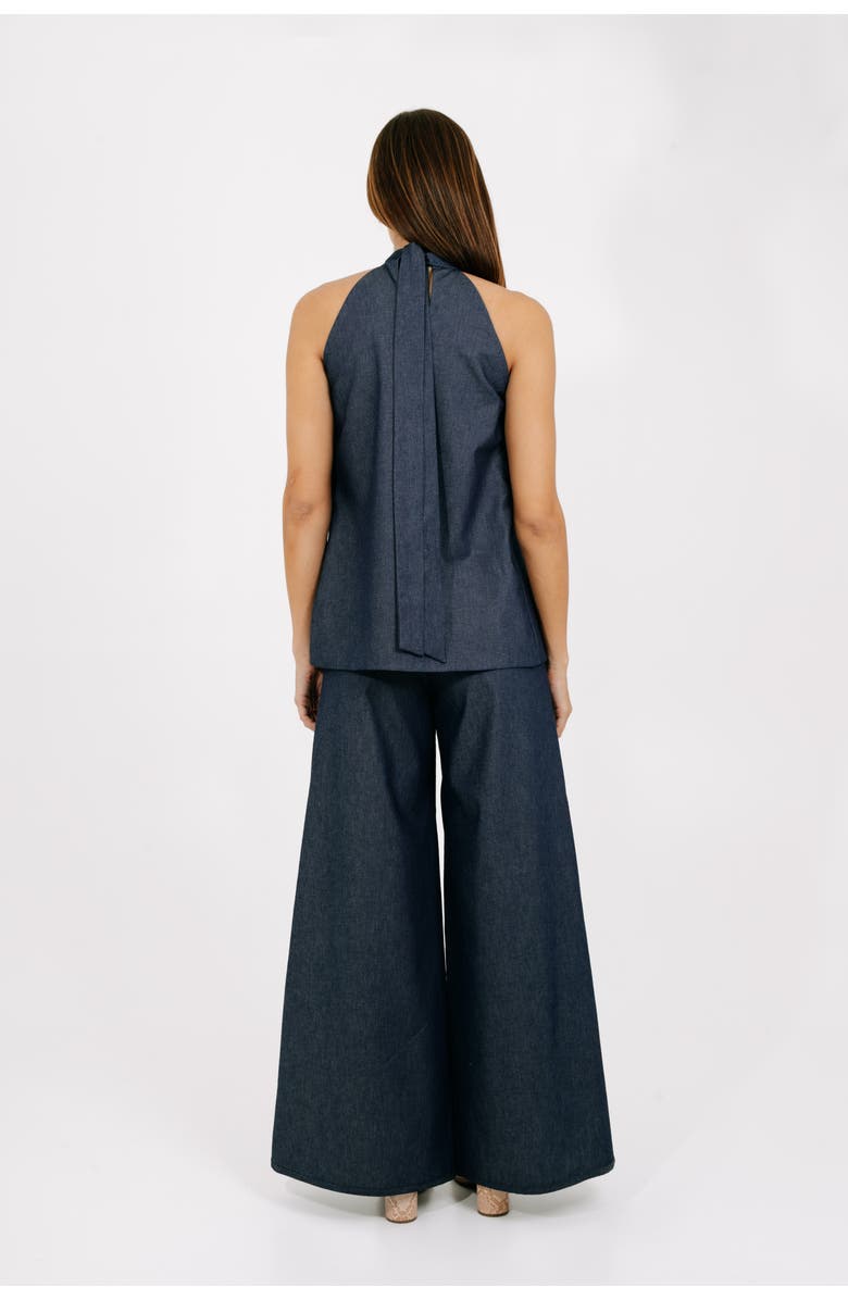 Valentina Gordon Flow Wide-Leg Denim Pants, Alternate, color, Dark Denim