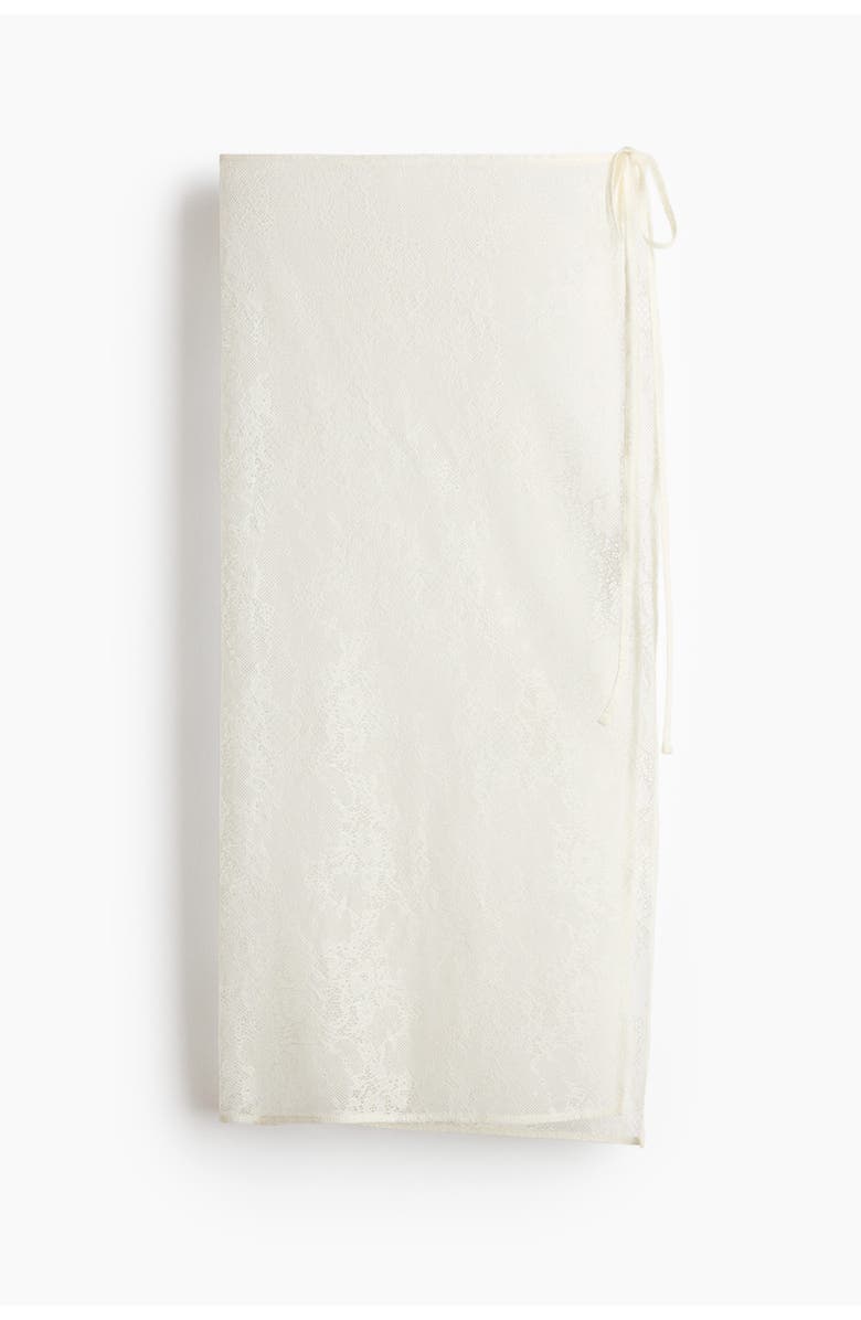 H&M Lace Wrap Skirt, Alternate, color, Light Beige