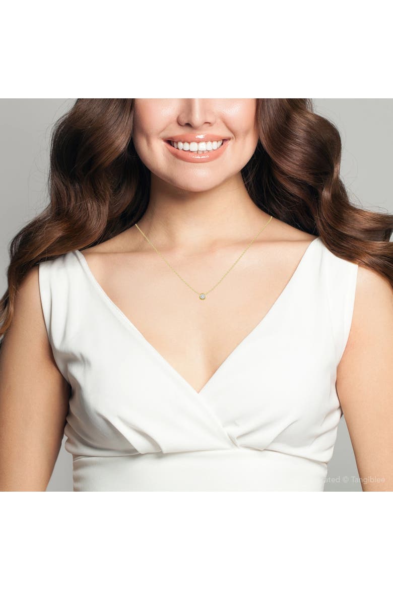 1/2Ct Diamond Bezel Pendant Solitaire Necklace 14k Gold Lab Grown, Alternate, color, 14k Yellow Gold