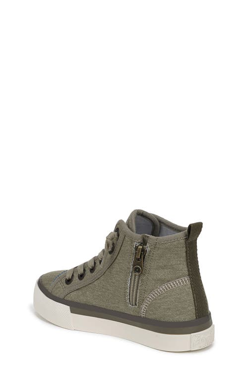 Shop Blowfish Malibu Kids' Cameron High Top Sneaker In Green Twill Fabric