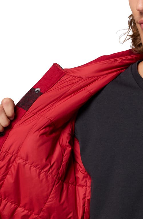 Columbia High Cascades Plaid Shirt Jacket In Red