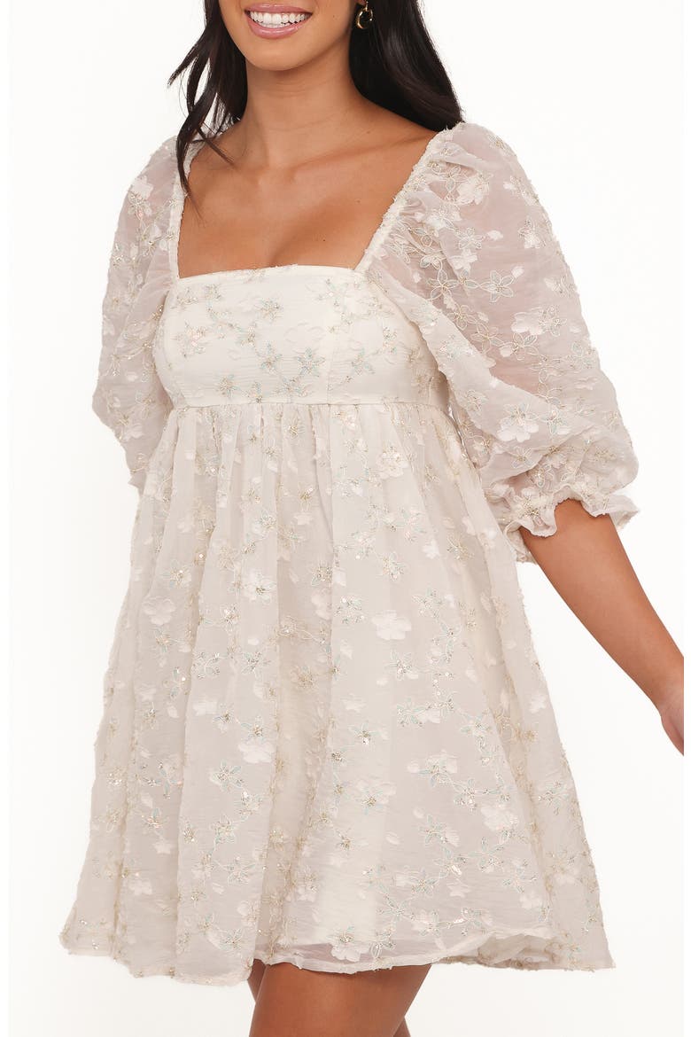 Lillian Lace & Sequin Minidress, Alternate, color, IVORY SEQUIN