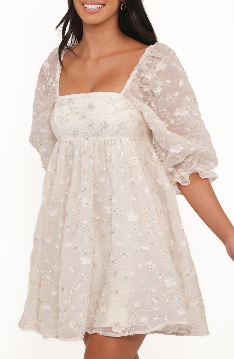 Petal & Pup Lillian Lace & Sequin Minidress, Alternate, color, Ivory Sequin