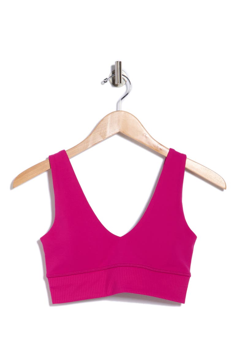 Rib Insert Activewear Bra, Alternate, color, MAGENTA