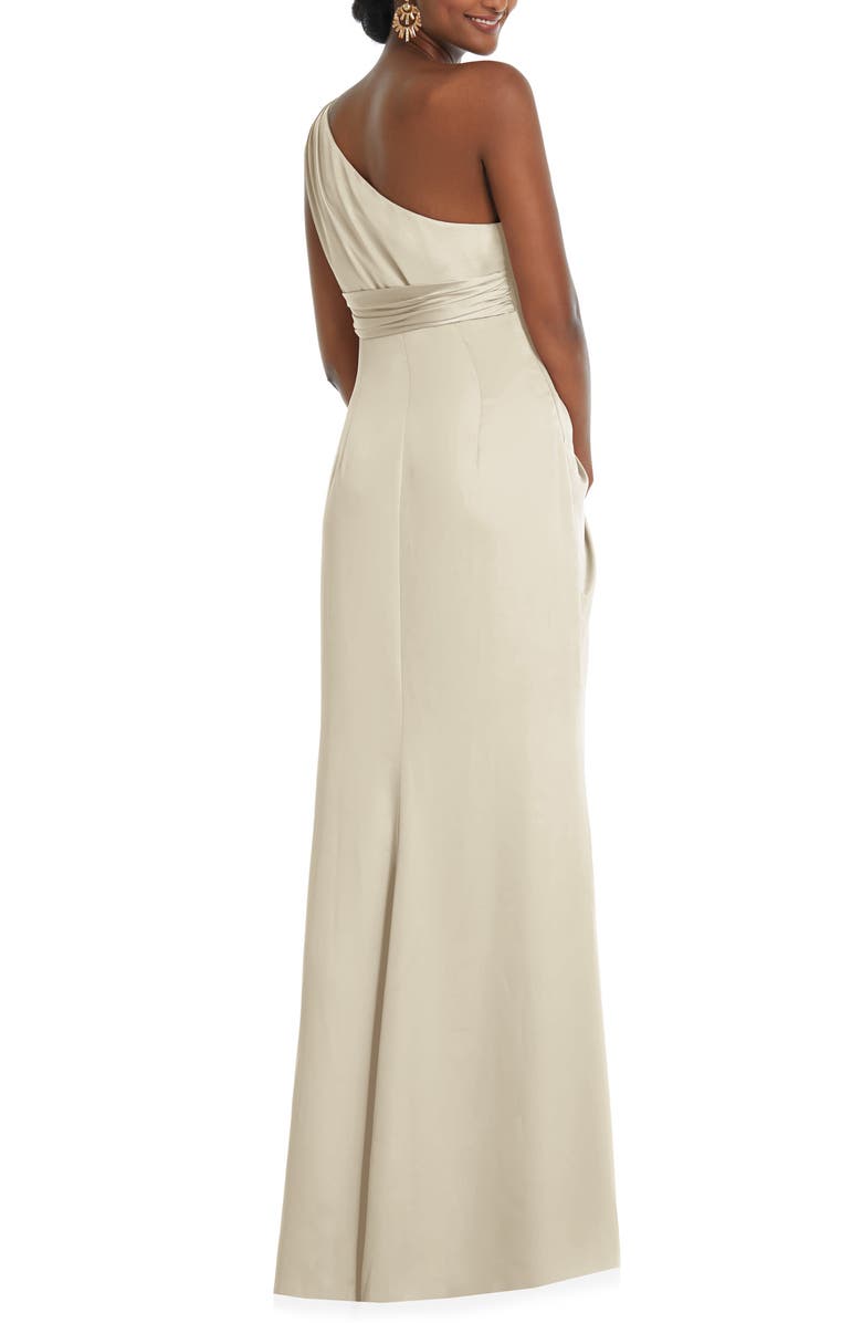 Dessy Collection One-Shoulder Satin Gown, Alternate, color, 