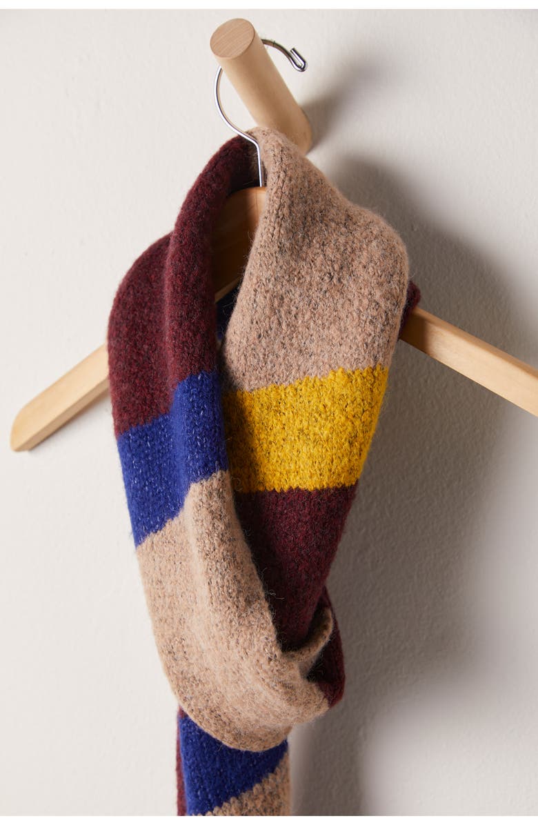 Free People Carina Swirl Colorblock Scarf, Alternate, color, Burgundy