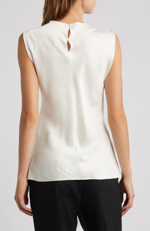 Mango Mart Drape Neck Top In White