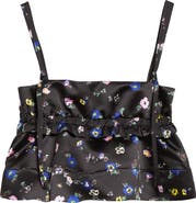 Sacai Floral Print Crop Satin Camisole