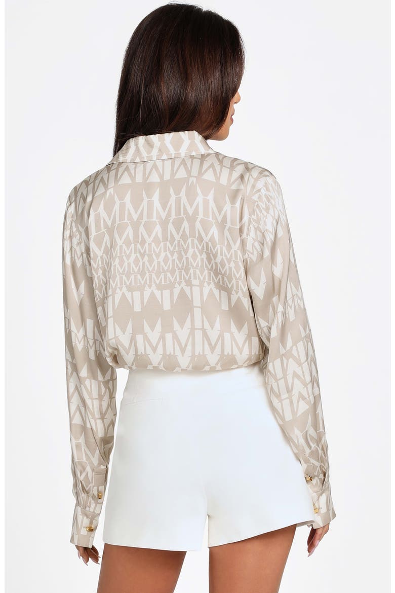 New Melissa Paisley Button-Up Shirt, Alternate, color, MONOGRAM BEIGE/ WHITE