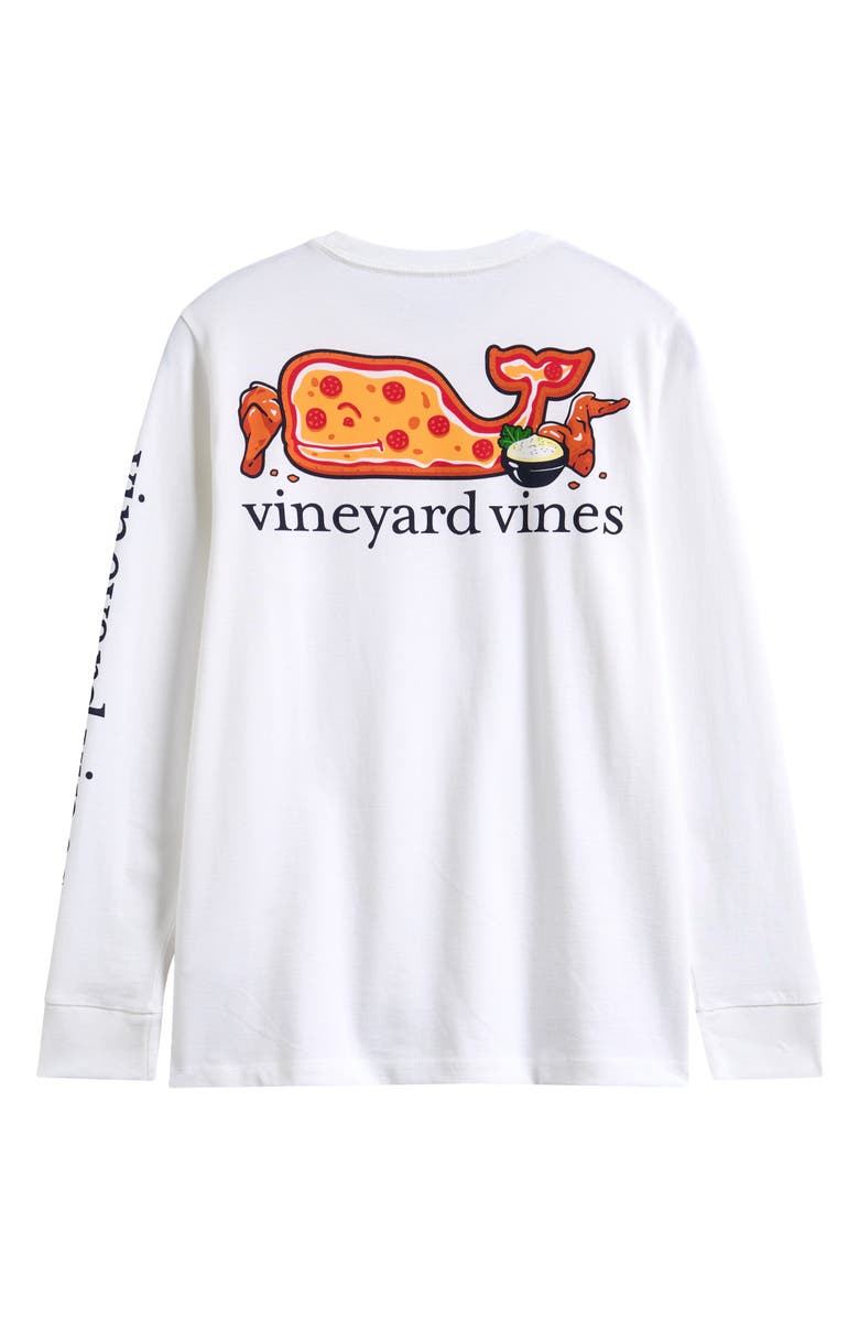 vineyard vines Kids' Game Day Long Sleeve Pocket Graphic T-Shirt, Alternate, color, White Cap