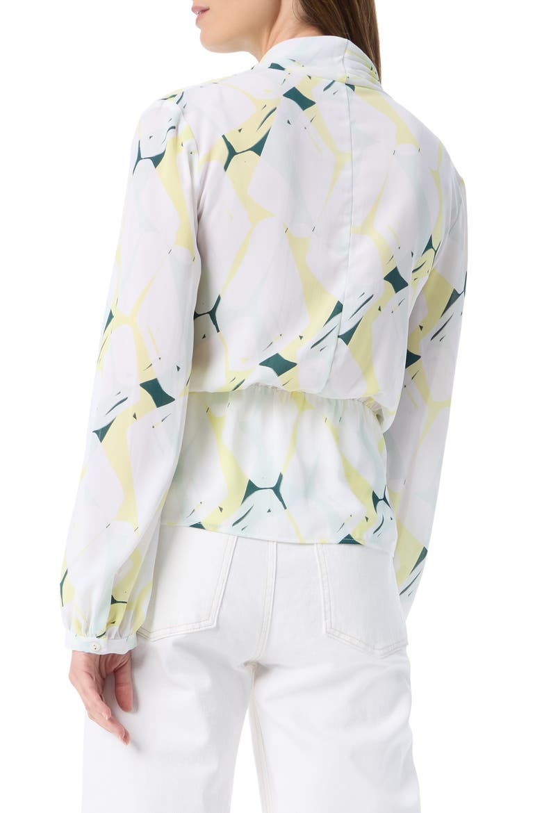 Margot Abstract Print Faux Wrap Peplum Top, Alternate, color, JUNE BUG - ABSTRACT PATCHWORK