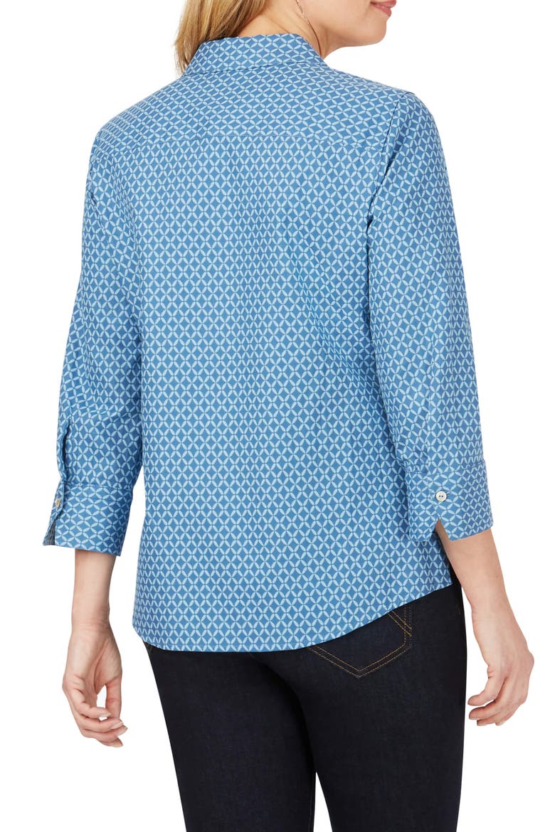 Mary Geo Print Shirt, Alternate, color, BLUE JEAN
