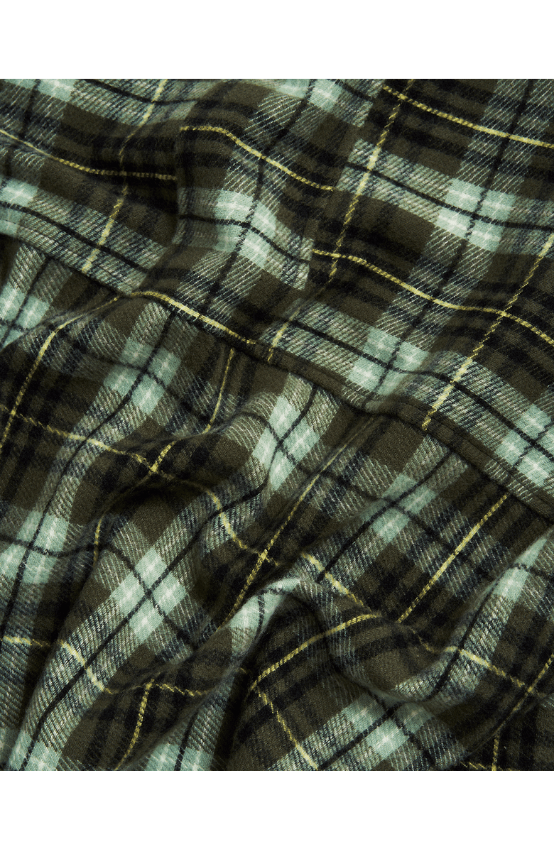 Fable England Green Check Hooded Scarf, Alternate, color, Emerald Green