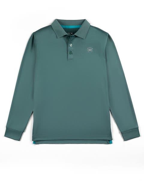 Silky Dri-Effect Long Sleeve Polo Shirt (Little Kid & Big Kid)