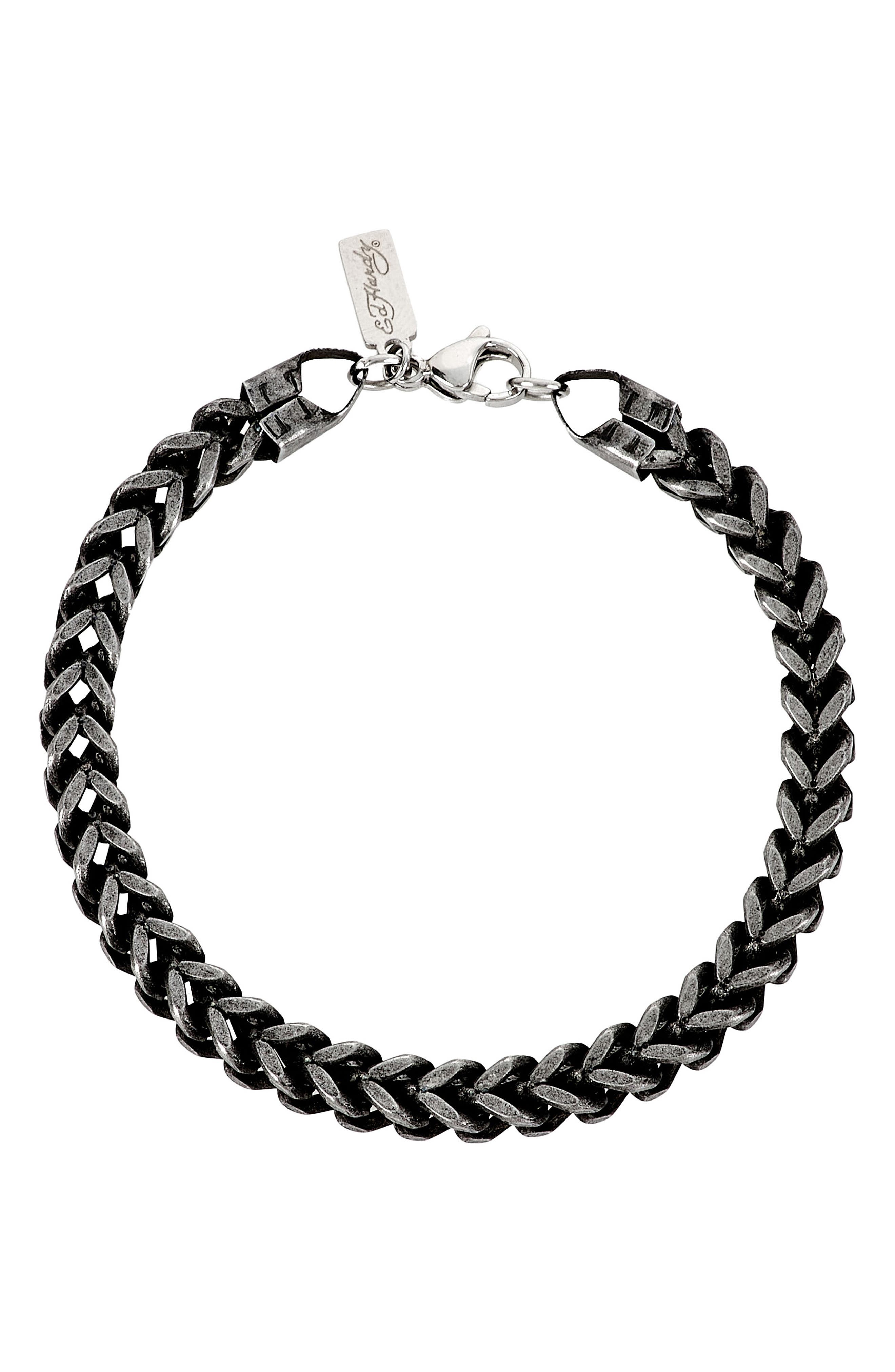 Men's Interlinked Wheat Chain Bracelet