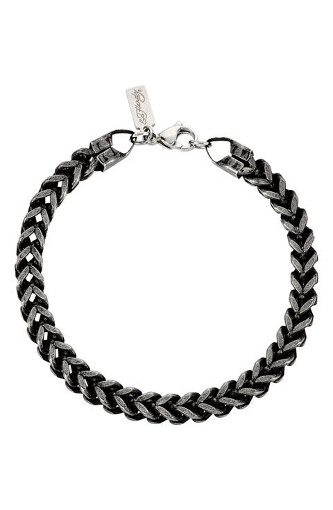 Men's Interlinked Wheat Chain Bracelet
