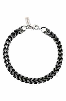 Men's Interlinked Wheat Chain Bracelet