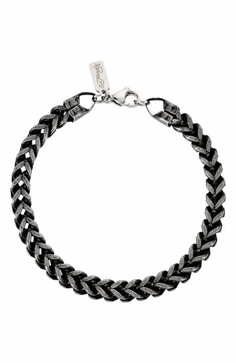 Men's Interlinked Wheat Chain Bracelet