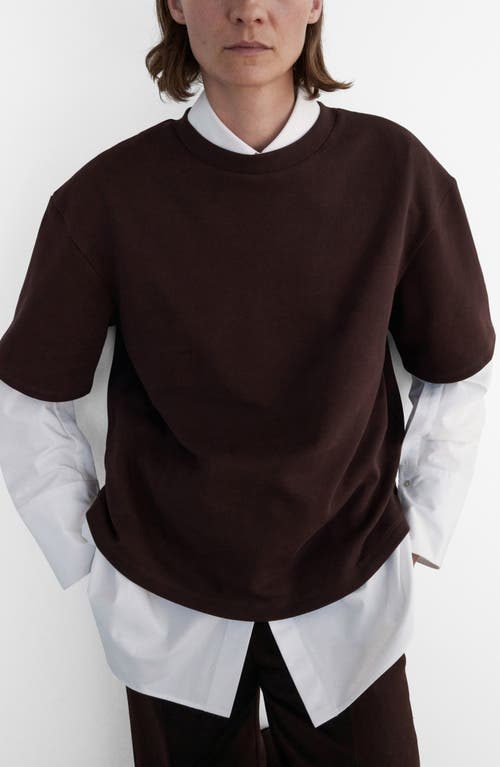Mango Oversize Cotton Blend T-shirt In Brown