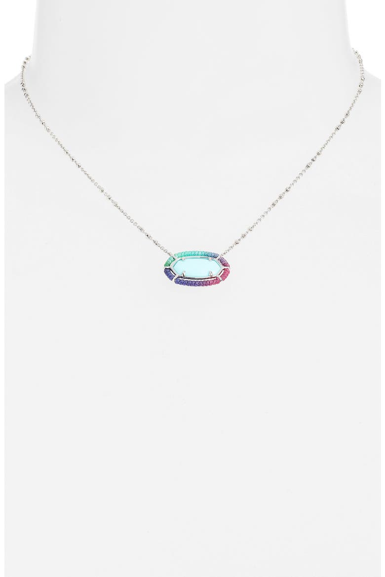 Elisa Threaded Pendant Necklace, Alternate, color, RHODIUM BLUE MIX