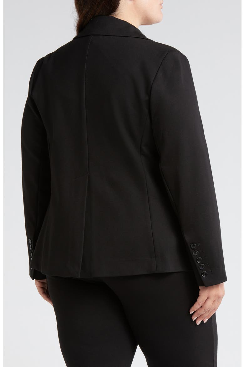 Bianca Stretch Ponte Double Breasted Blazer, Alternate, color, BLACK