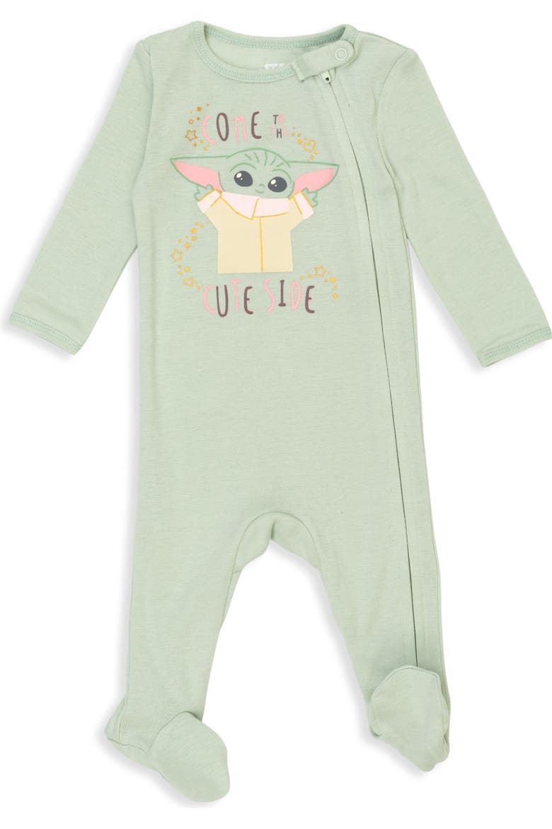 The Mandalorian Grogu 2-Pack Footed One Piece Sleep N' Play, Alternate, color, Mint Pink Grogu