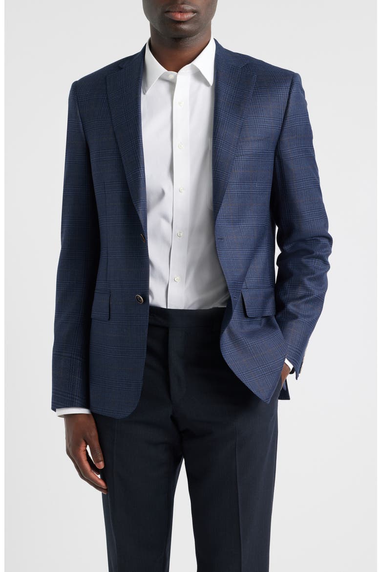 Regular Fit Milano Plaid Wool Sport Coat, Main, color, BLUE
