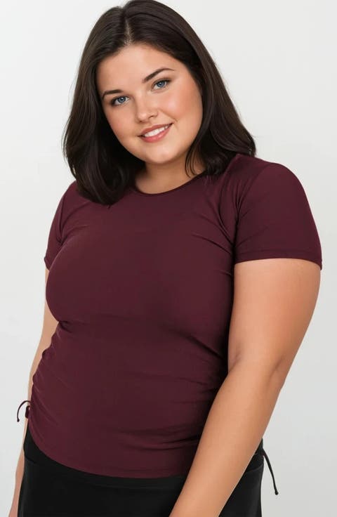 Plus Size Short Sleeve Adele Swim Top