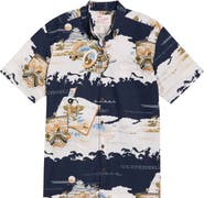 Kahala Hajime Print Short Sleeve Cotton Button-Down Shirt