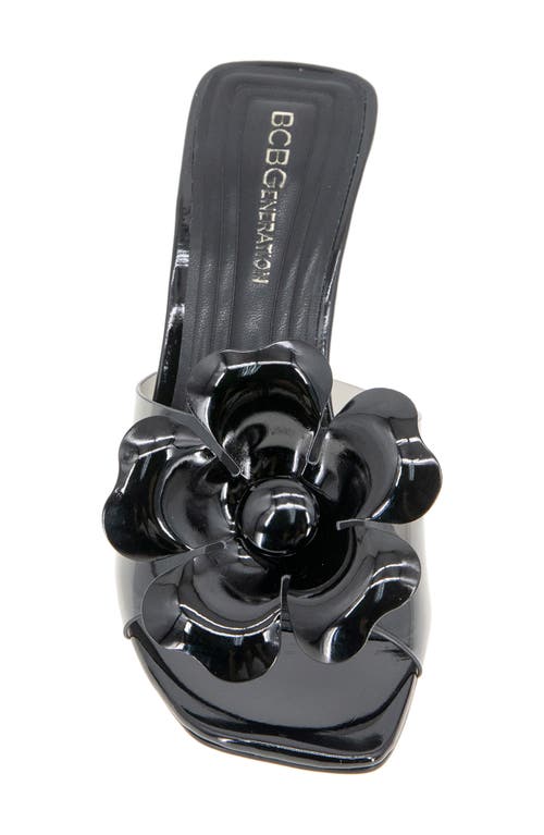 Bcbg Remani Flower Embellished Sandal In Smoke/black